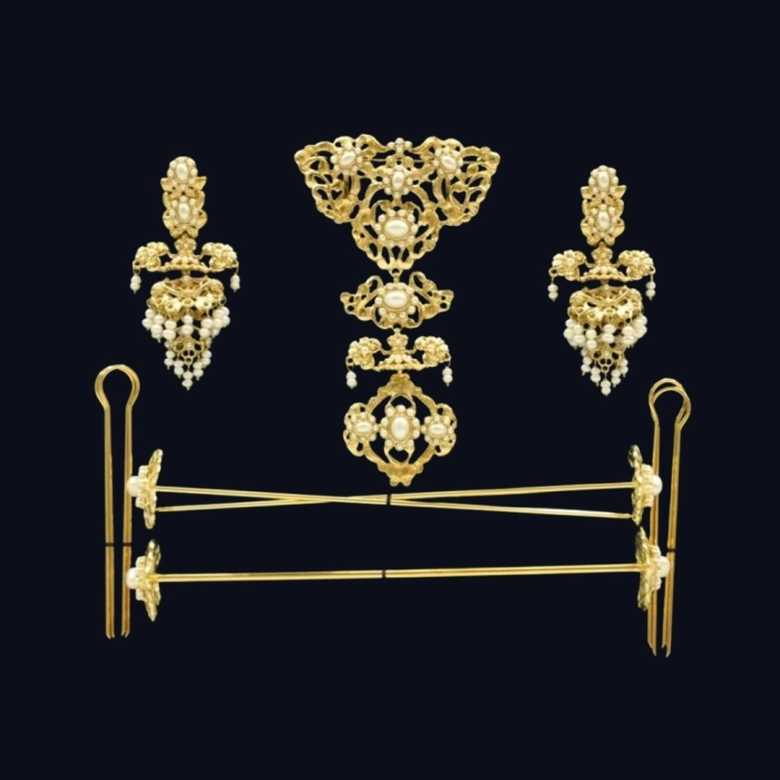Aderezo fallera balconet perlas | Álvaro Moliner Indumentaria Fallera